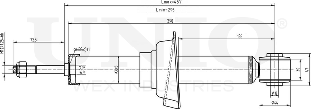 Амортизатор подвески (Unio). Артикул SAB-10397
