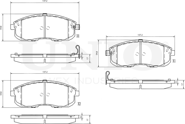 Колодки тормозные дисковые, комплект (Unio). Артикул BRP-20395