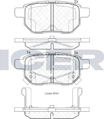 Тормозные колодки Icer задние для Aston Martin Cygnet 2011-2013. Артикул 181899