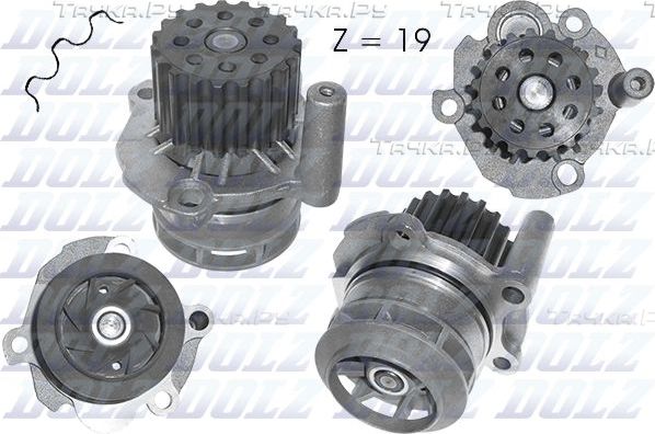 Помпа (водяной насос) Dolz для Audi A4 allroad IV (B8) 2009-2016. Артикул A251