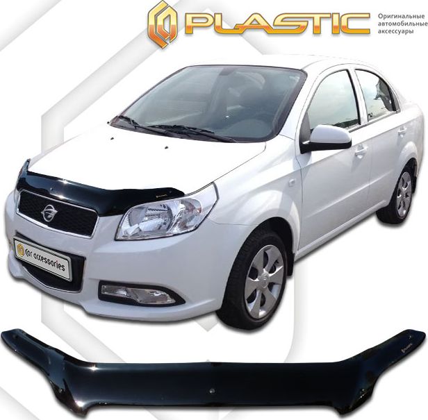 Дефлектор СА Пластик для капота (Classic черный) Ravon R3 2016-2026. Артикул 2010010112431