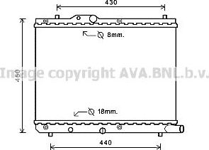 Радиатор охлаждения двигателя AVA для Suzuki Swift III 2005-2011. Артикул SZA2122