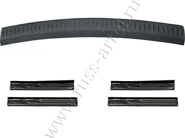 Защитный комплект Русская Артель (накладки на пороги и задний бампер) для ВАЗ Lada Largus I 2012-2019. Артикул ZKL-190602