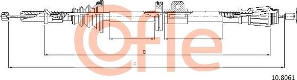 Трос ручника (тросик ручного тормоза) Cofle. Артикул 10.8061