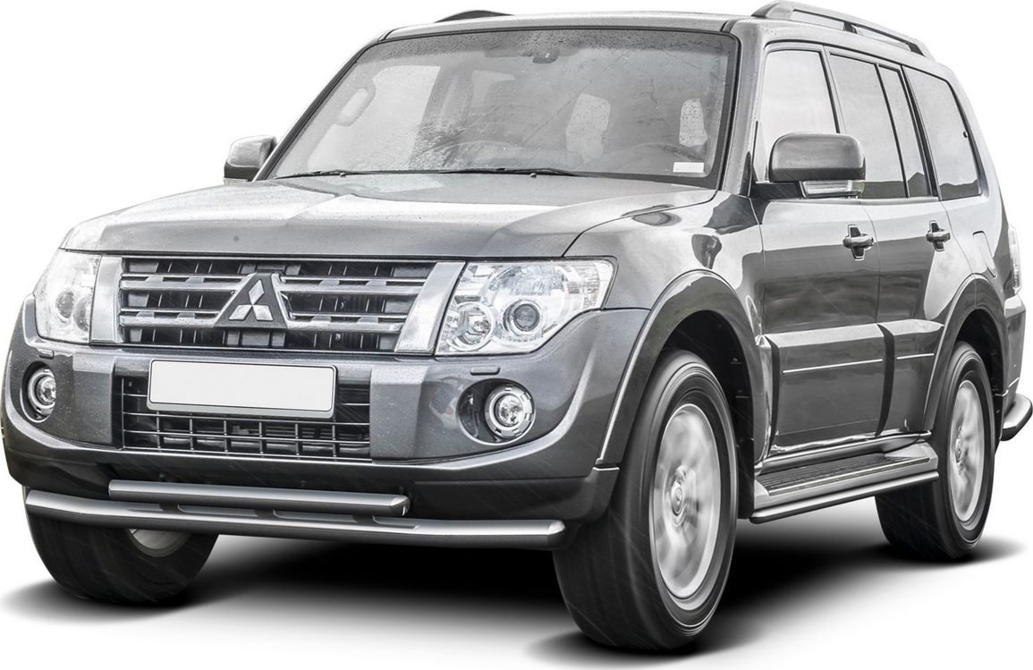 Защита Rival переднего бампера d76+d57 для Mitsubishi Pajero IV рестайлинг 2011-2014. Артикул R.4002.009