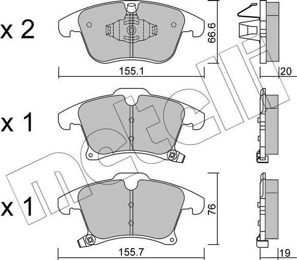 Тормозные колодки Metelli. Артикул 22-1039-0