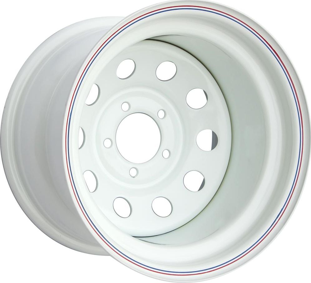 Колёсный диск OFF-ROAD Wheels усиленный стальной белый 5х114,3 10xR15 d84 ET-50 для Jeep Cherokee XJ 1984-2001. Артикул 1510-51484WH-50