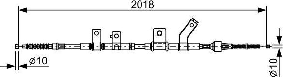 Трос ручника (тросик ручного тормоза) Bosch. Артикул 1 987 482 516