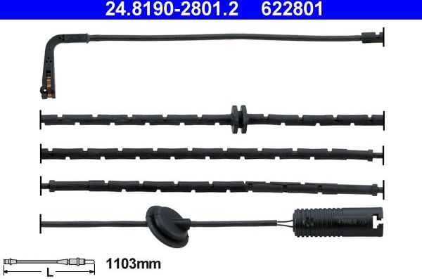 Датчик износа тормозных колодок  ATE передний для Rover 75 I 1999-2005. Артикул 24.8190-2801.2