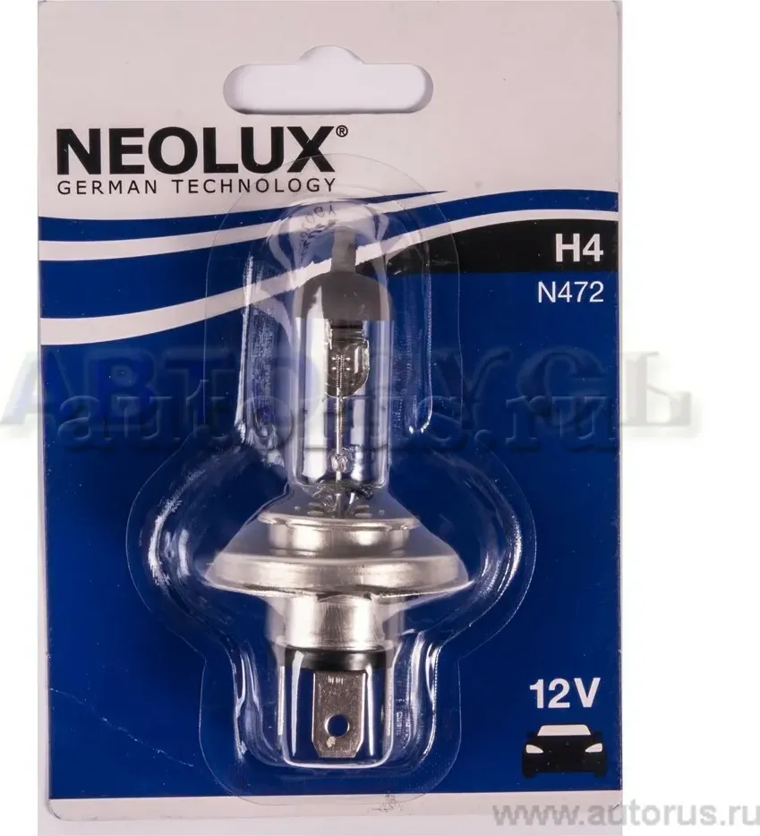 Лампа 12V H4 60/55W P43t NEOLUX Standart 1 шт. блистер N472-01B. Артикул N472-01B
