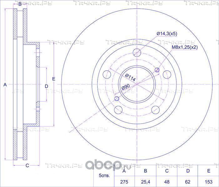 Диск тормозной (TI-Guar). Артикул TG4351222220