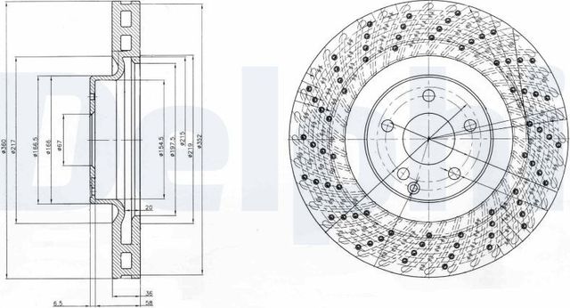 Тормозной диск Delphi для Mercedes-Benz E-Класс III (W211, S211) 2002-2009. Артикул BG9878