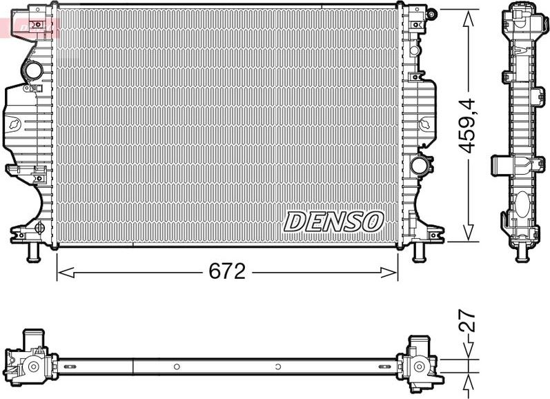 Радиатор охлаждения двигателя Denso. Артикул DRM10120