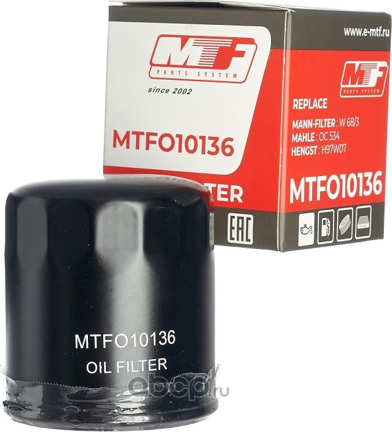 Фильтр масляный MTFO10136 Citroen,Daihatsu,Fiat,Lexus,Perodua,Peugeot,Subaru,Suz MTF. Артикул MTFO10136
