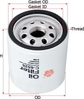 Масляный фильтр Sakura. Артикул C-6526