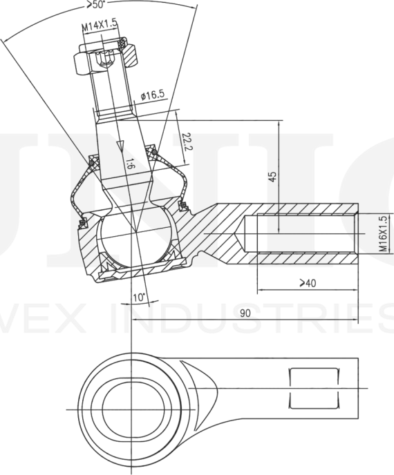Наконечник рулевой тяги (Unio). Артикул SSP-10152