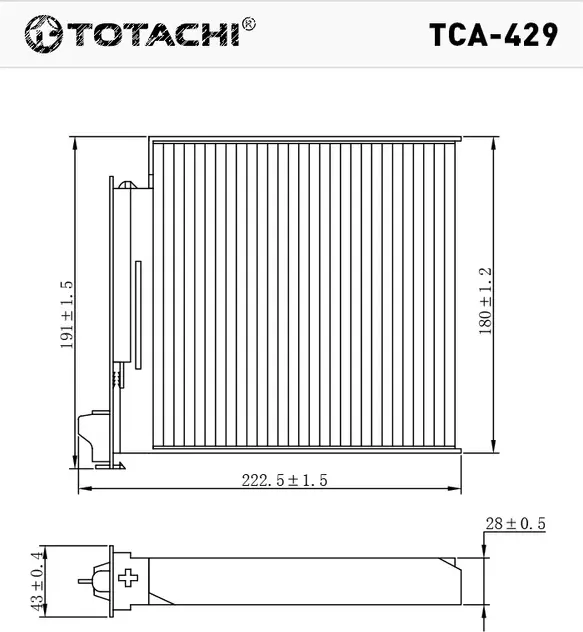 ТОТАЧИ Фильтр салонный TCA-429 77 01 062 227 CU 1829 (Totachi). Артикул TCA429