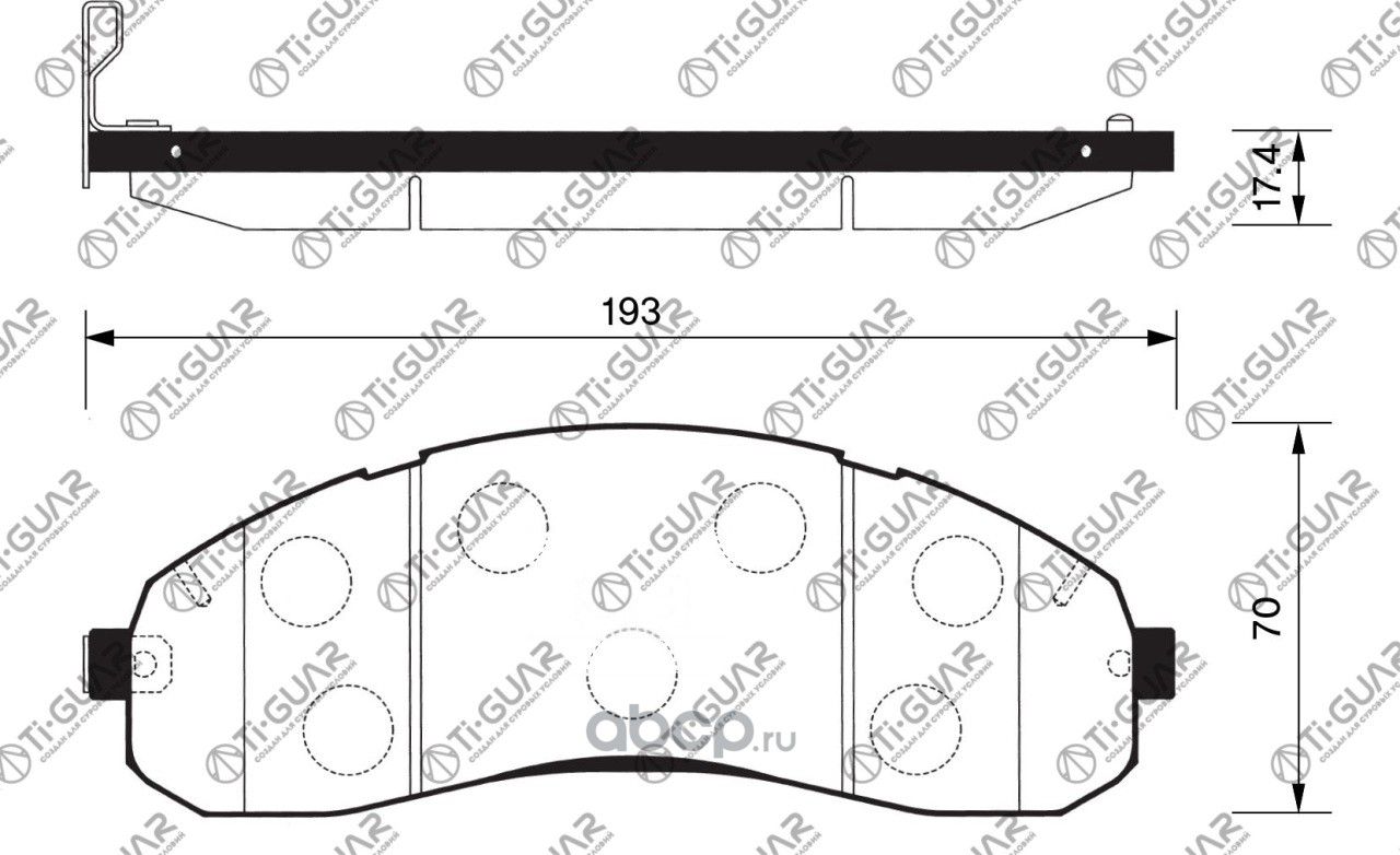 Тормозные колодки (TI-Guar). Артикул TG13053