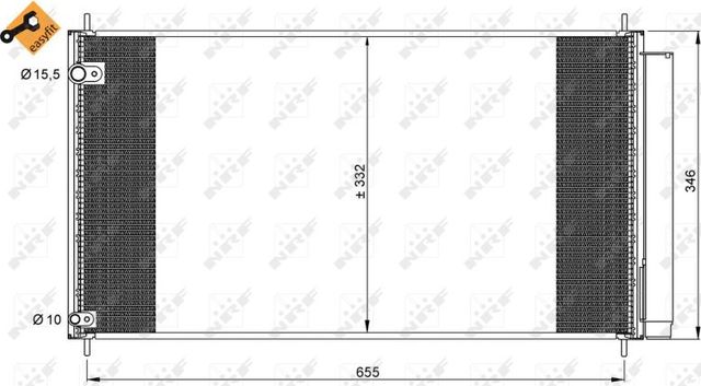 Радиатор кондиционера (конденсатор) NRF EASY FIT для Toyota Verso I 2009-2018. Артикул 35838