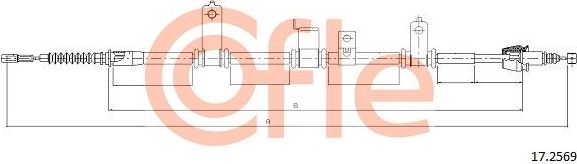 Трос ручника (тросик ручного тормоза) Cofle задний правый для Hyundai Santa Fe II 2006-2012. Артикул 92.17.2569