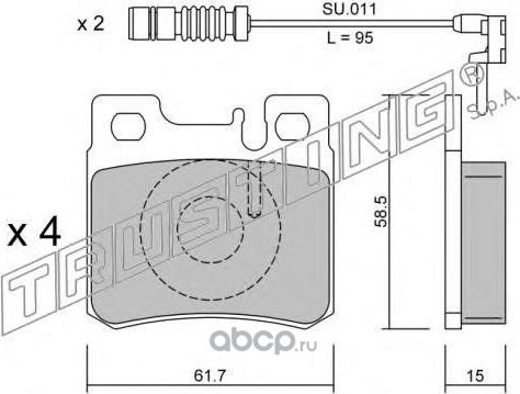 Колодки тормозные дисковые (Trusting). Артикул 2120W
