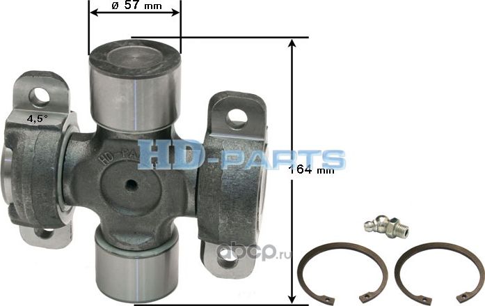 Крестовина SCANIA 2,3,4 series вала карданного (57х164мм) с креплением HD-PARTS. Артикул 306050