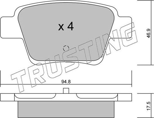 Тормозные колодки Trusting. Артикул 655.0