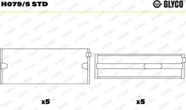Вкладыши коренные Glyco для Audi A6 II (C5) 2001-2005. Артикул H079/5 STD