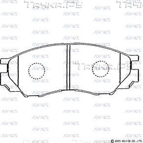 Тормозные колодки Advics передние для Mitsubishi L300 II 1986-2006. Артикул SN840