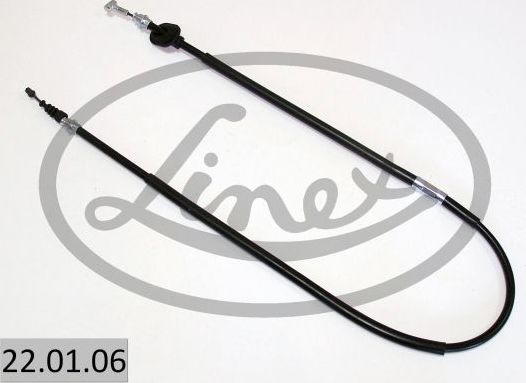 Трос ручника (тросик ручного тормоза) Linex. Артикул 22.01.06