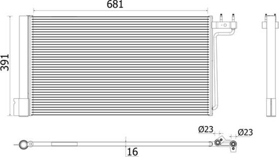 Радиатор кондиционера (конденсатор) Mahle Premium. Артикул AC 941 000P