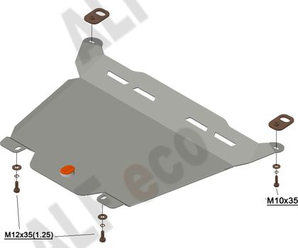 Защита алюминиевая Alfeco для картера и КПП Honda CR-V IV 2012-2018. Артикул ALF.09.32 AL4
