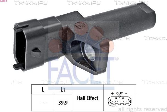 Датчик положения коленвала Facet Made in Italy - OE Equivalent для Chrysler 300C I 2005-2012. Артикул 9.0654