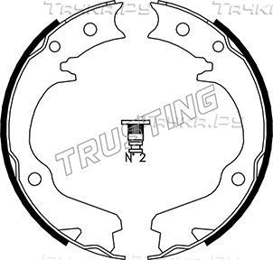 Тормозные колодки (стояночная тормозная система) Trusting задние для Subaru Forester II 2002-2008. Артикул 110.336