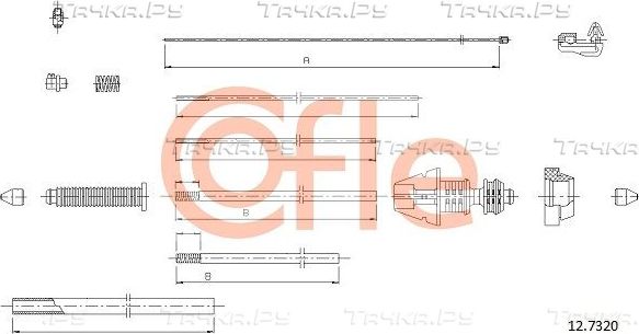 Трос газа Cofle для Peugeot 806 I 1994-2002. Артикул 92.12.7320