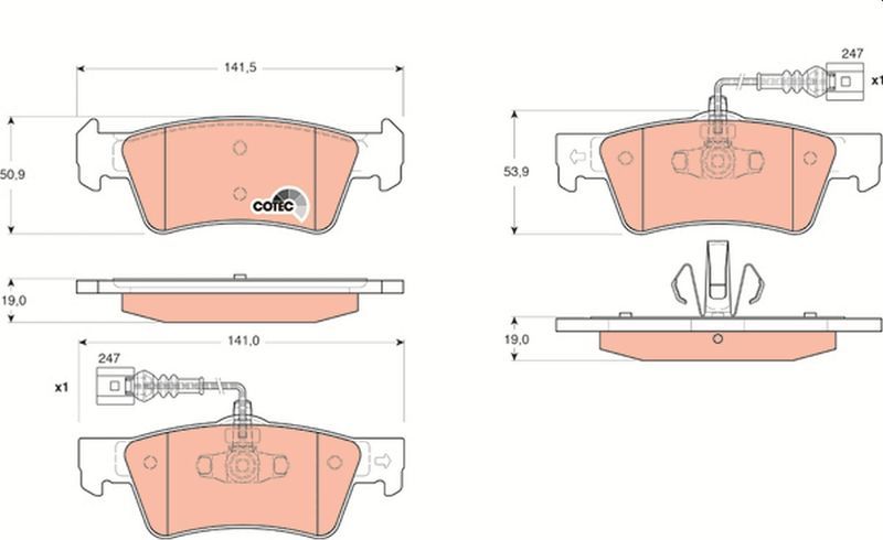 Тормозные колодки TRW COTEC. Артикул GDB1672