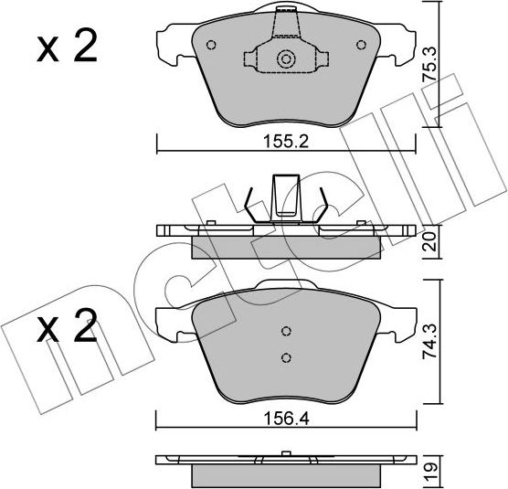 Тормозные колодки Metelli. Артикул 22-0599-1
