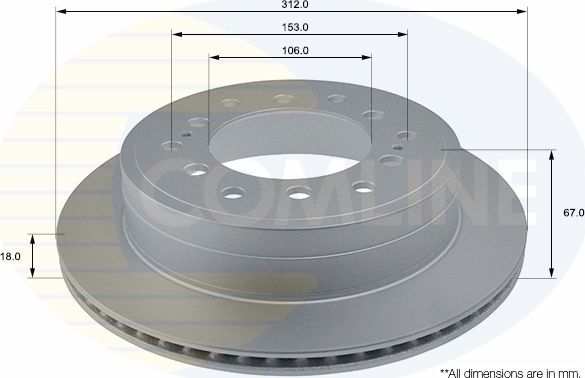 Тормозной диск Comline COATED. Артикул ADC0185V