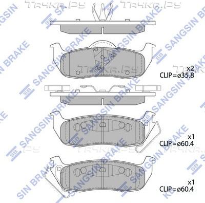 Тормозные колодки Sangsin Hi-Q. Артикул SP4244