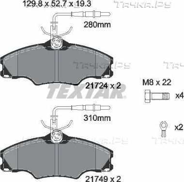 Тормозные колодки Textar Q+ передние для Peugeot 406 I 1995-2004. Артикул 2172402