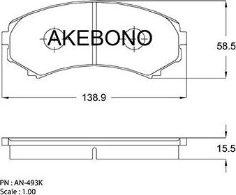 Тормозные колодки Akebono Standard. Артикул AN-493K
