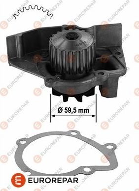 Помпа (водяной насос) Eurorepar (алюминий) для Fiat 126 I 1987-1996. Артикул 1637173180