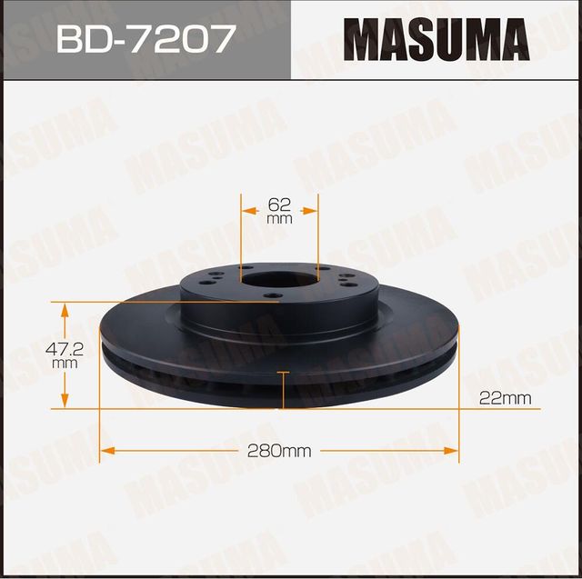 Диск тормозной MASUMA, front SUZUKI VITARA 15- [уп.2] Masuma. Артикул BD7207