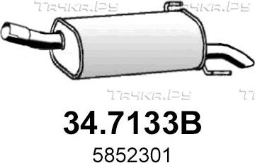 Глушитель Asso для Opel Astra H 2004-2014. Артикул 34.7133B