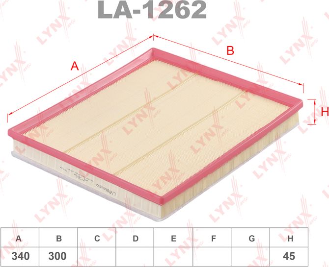 Воздушный фильтр LYNXauto. Артикул LA-1262