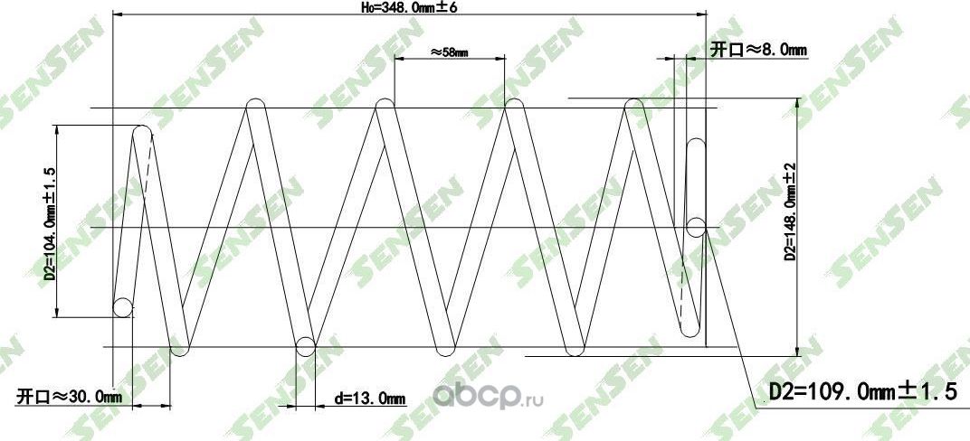 SCP10125 Пружина подвески передней SKODA YETI 09 (Sensen). Артикул SCP10125