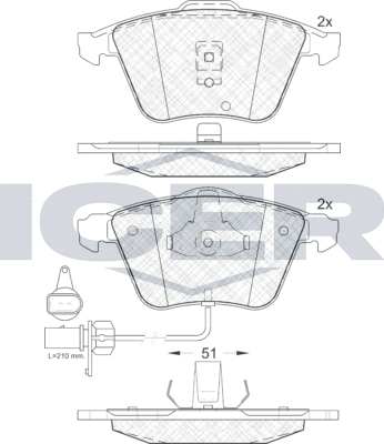 Тормозные колодки Icer передние для Audi A6 II (C5) 1997-2005. Артикул 181531