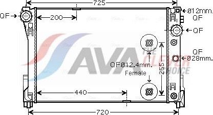 Радиатор охлаждения двигателя AVA для Mercedes-Benz GLK-Класс I (X204) 2008-2015. Артикул MS2491