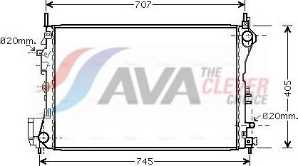 Радиатор охлаждения двигателя AVA. Артикул OLA2395