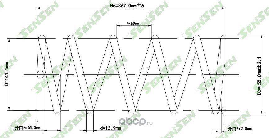 ПРУЖИНА ПОДВЕСКИ ПЕРЕДНЕЙ SUZUKI  GRAND VITARA 05 (Sensen). Артикул SCP10126